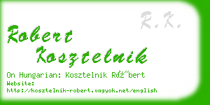 robert kosztelnik business card